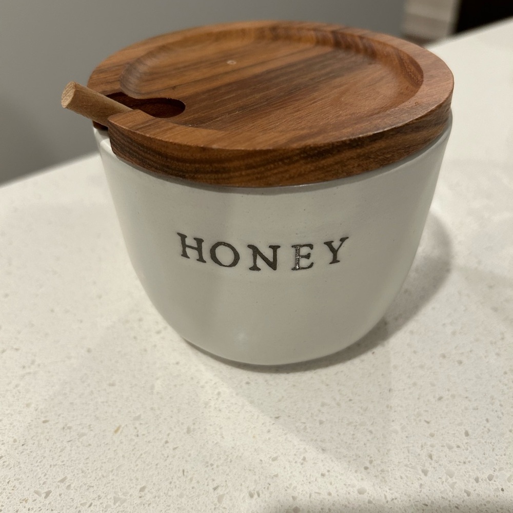 Hearth & Hand Honey Pot with Wooden Lid